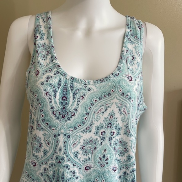 Soma Paisley Print Sleeves High Low Hem PJ. Size Large. P/A1478 - Picture 2 of 6